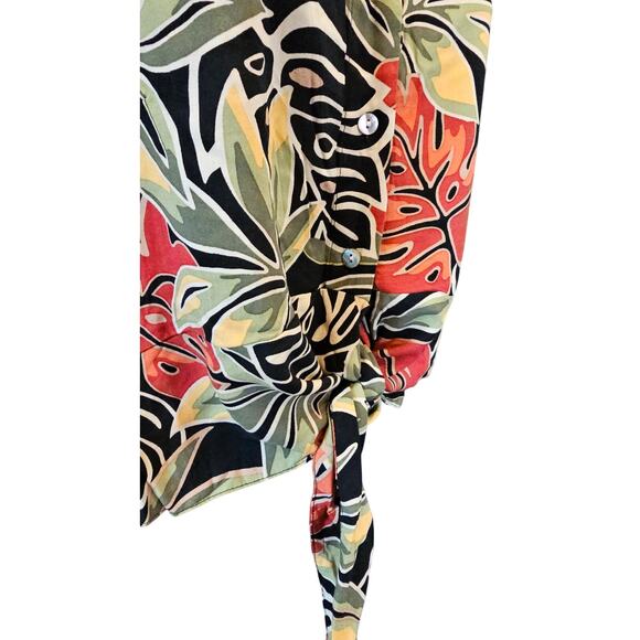 Panama jack hawiin beach vacation trip L tie front  floral summer EUC large - Picture 2 of 7